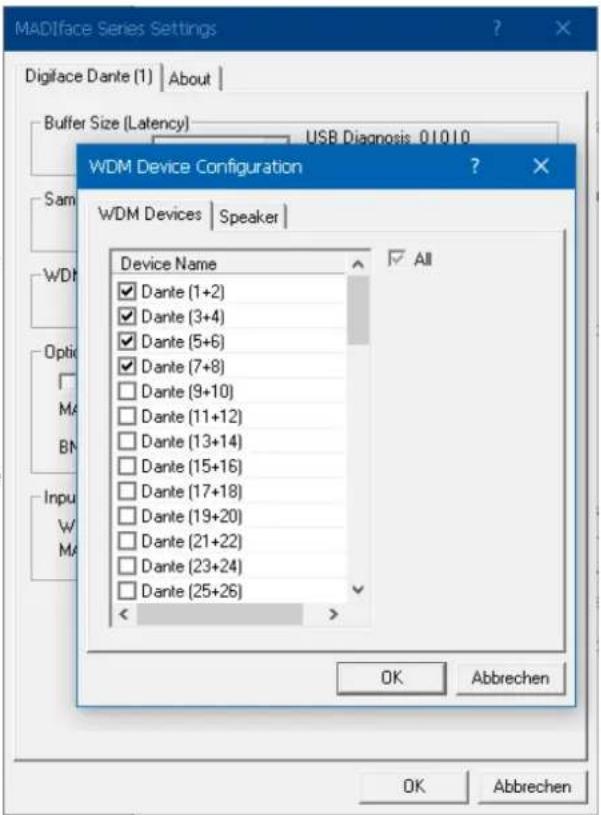 RME Digiface Dante - WDM Configuration - 1