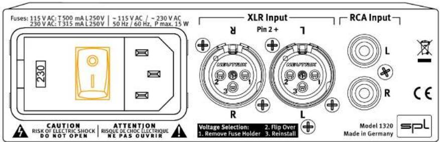 SPL Phonitor mini - Rückseite: Strom - 1