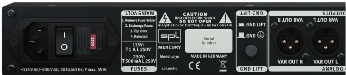 SPL Mercury - Verkabelung: Rückseite - 1