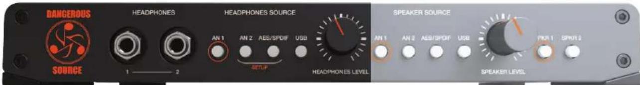 Dangerous Music Source - HEADPHONE SETUP (TOGGLE TO LATCH MODE) - 1