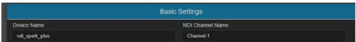 NEWTEK Spark Plus I/O SDI - DEVICE AND CHANNEL NAME - 1