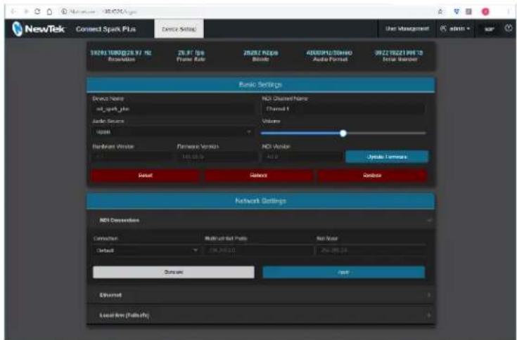 NEWTEK Spark Plus I/O SDI - Step 4 - Access Spark's Webpage - 2