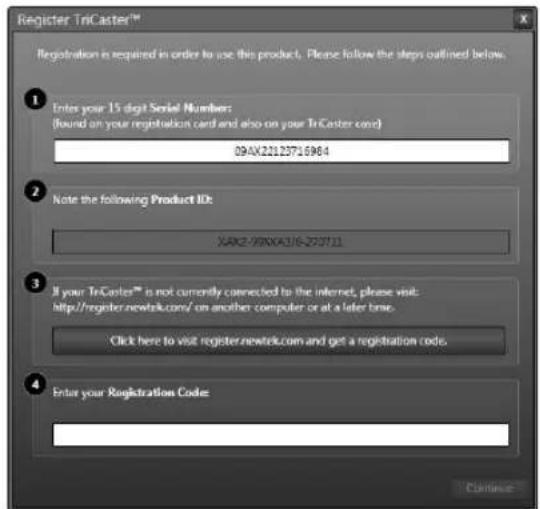 NEWTEK TriCaster 460 - SECTION 3.3 LICENSE AND REGISTRATION - 1