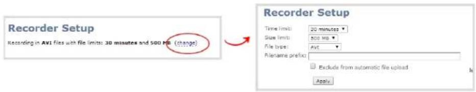 Epiphan VGADVI - Configure the type and length of recording files - 1