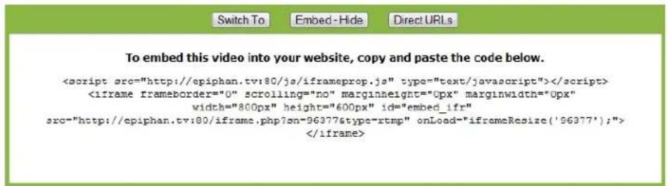 Epiphan VGADVI - Add a link to your website to stream your Epiphan TV broadcast - 1