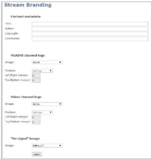 Epiphan VGADVI - To apply company information and logo to a channel - 1