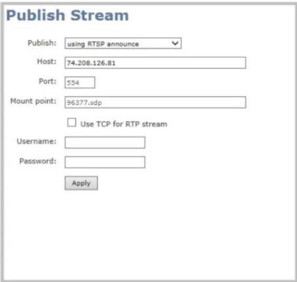Epiphan VGADVI - To stream content to a CDN using RTSP announce - 1