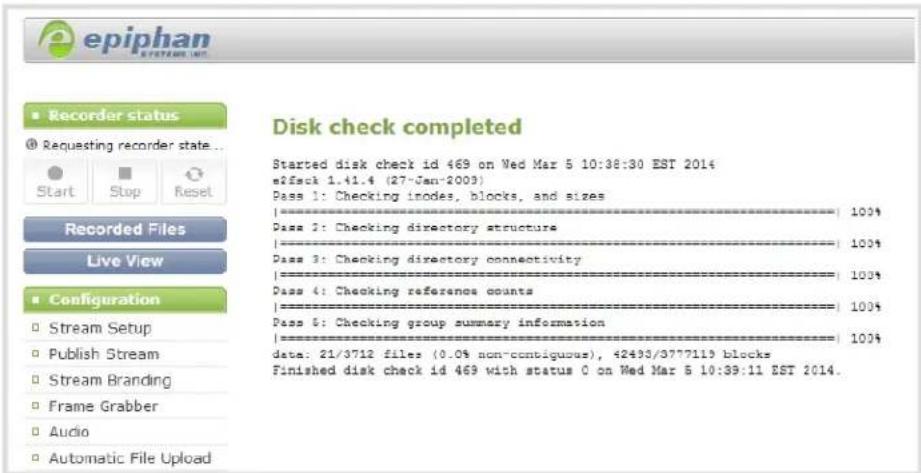 Epiphan VGADVI - Disk check in progress - 1