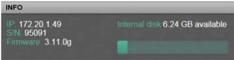 Epiphan VGADVI - Verify disk space via the tablet interface - 1
