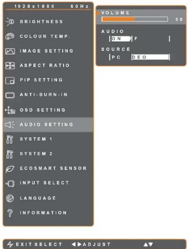 AG Neovo RX-22G - AUDIOEINSTELLUNGEN - 1