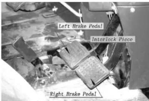 Left Brake Pedal! Interlock Piece Right Brake Pedal
