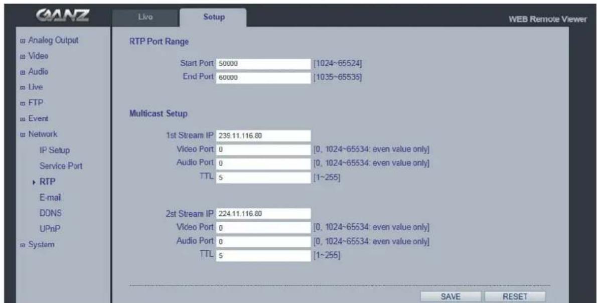 Ganz PixelPro ZN-B2MTP - Network > RTP - 1