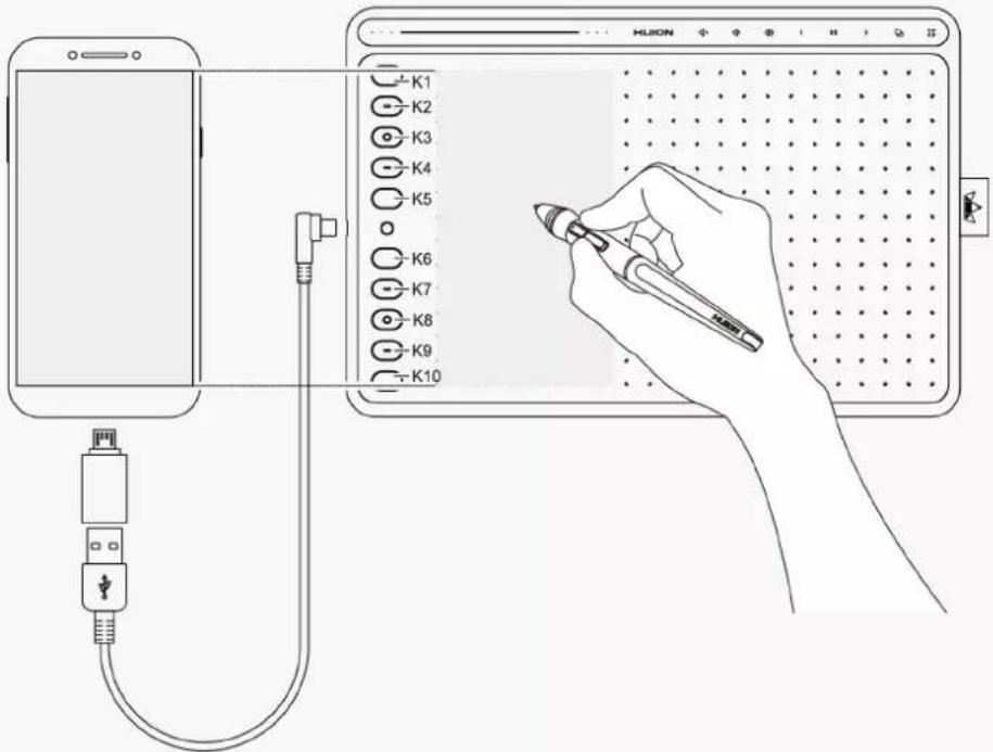 Huion Inspiroy HS611 - Connecting to Android Phone - 1