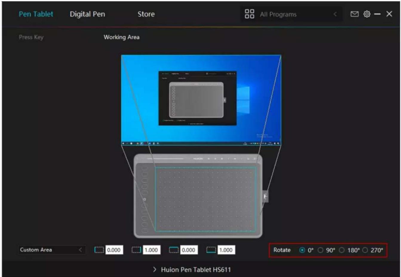 Huion Inspiroy HS611 - Rotate Working Area - 1