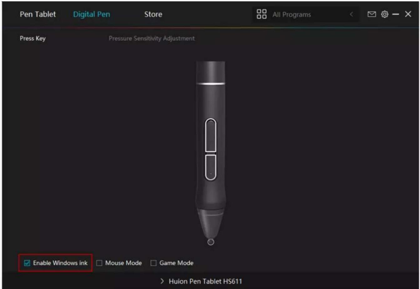 Huion Inspiroy HS611 - Enable Windows ink - 1