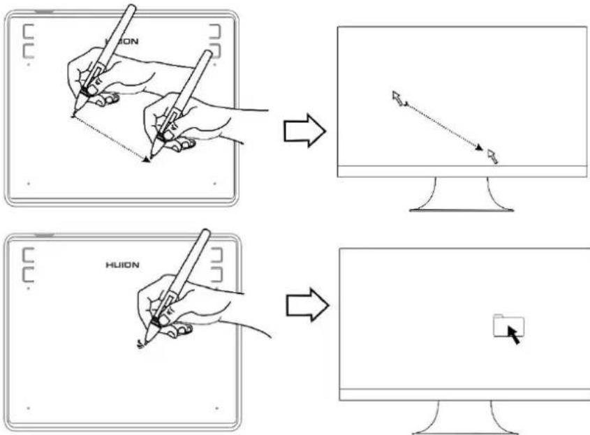 Huion Inspiroy HS64 - Position the cursor - 1