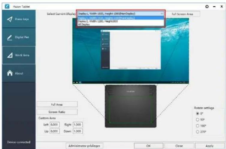 Huion Inspiroy HS64 - Using Multiple Monitors - 1
