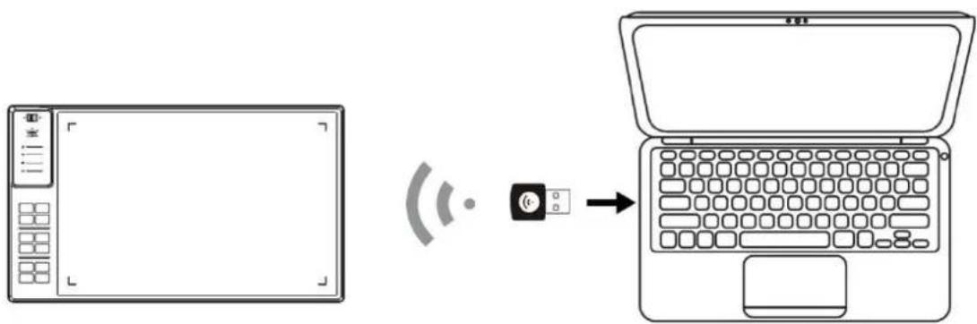 Huion Inspiroy WH1409 V2 - Wireless Mode Connection - 1