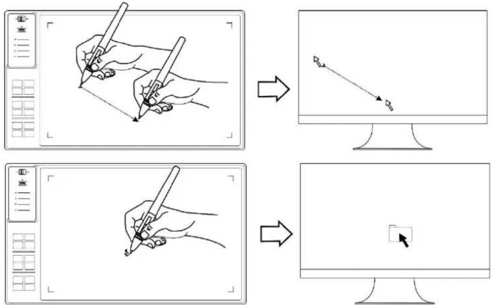 Huion Inspiroy WH1409 V2 - Position the cursor - 1