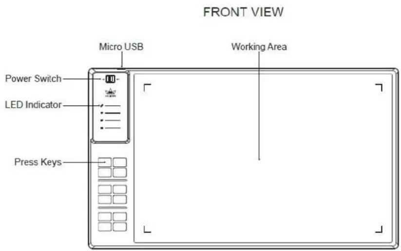 Huion Inspiroy WH1409 V2 - Graphics Tablet - 1