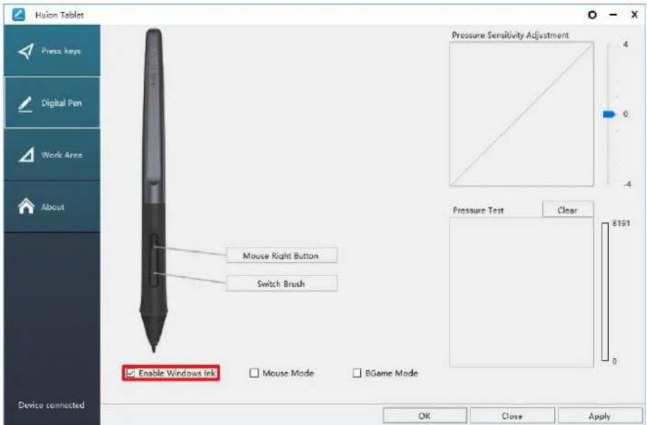 Huion Inspiroy Ink H320M - Enable the Windows Ink feature - 1