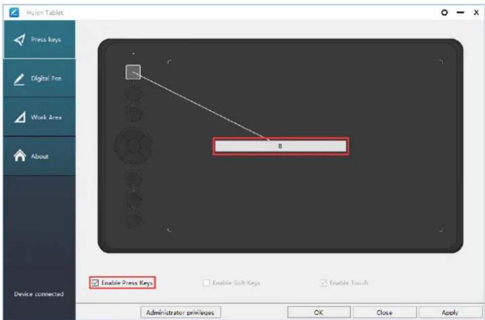 Huion Inspiroy Ink H320M - Press Keys Function Setting - 1
