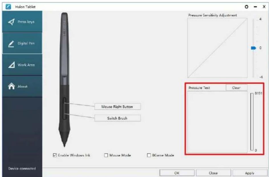 Huion Inspiroy Ink H320M - Pen Pressure Testing - 1