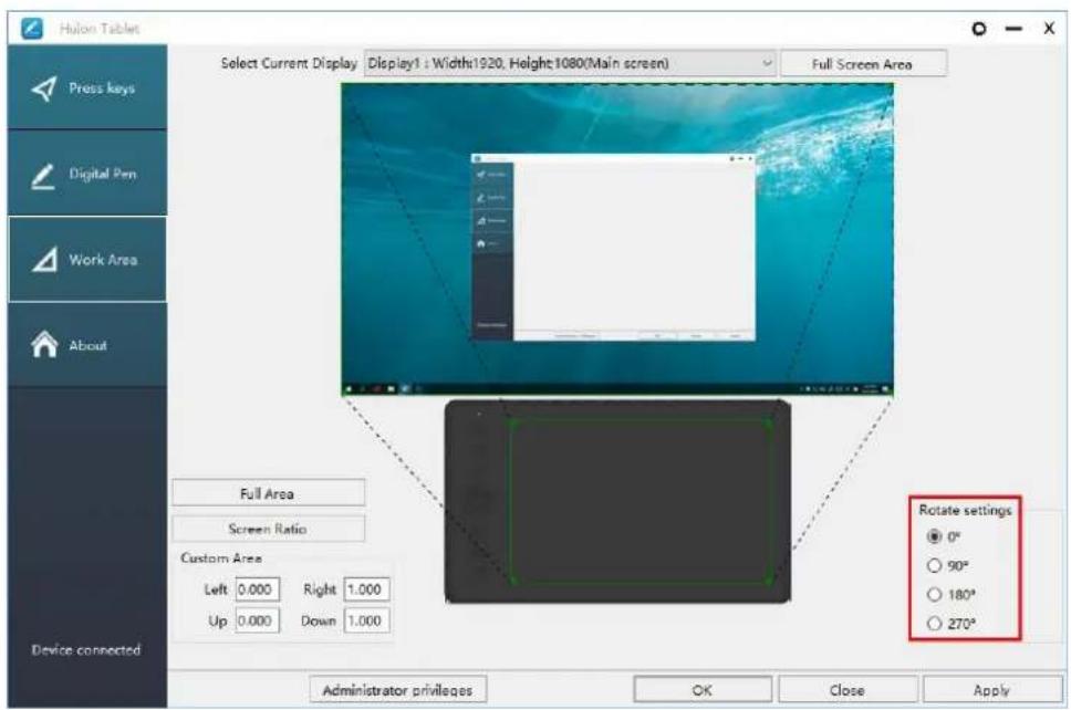 Huion Inspiroy Ink H320M - Rotate Working Area - 1