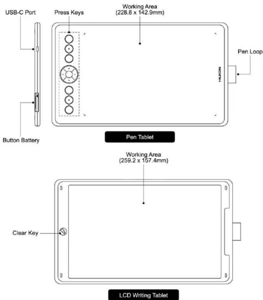Huion Inspiroy Ink H320M - Graphics Tablet - 1