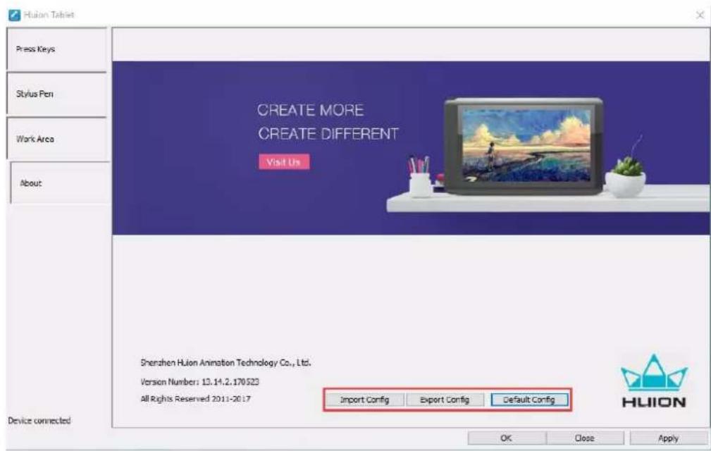Huion Inspiroy H950P - Data Export and Import - 1