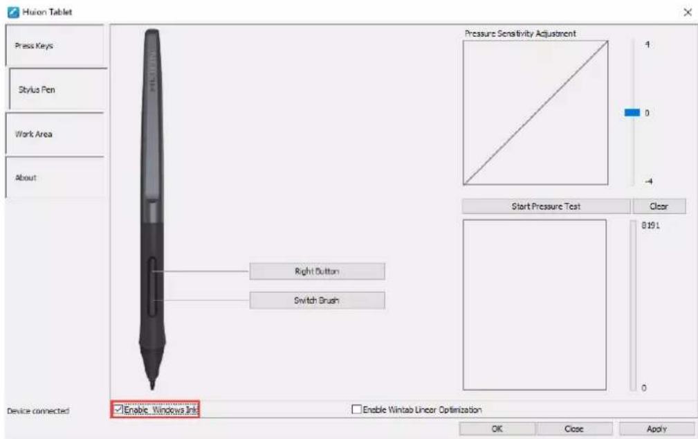 Huion Inspiroy H950P - Enable the Windows Ink feature - 1