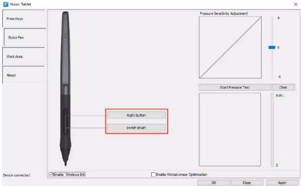 Huion Inspiroy H950P - Pen Buttons Function Setting - 1
