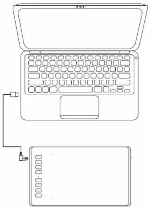 Huion Inspiroy H950P - Connect the tablet - 1