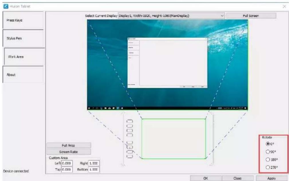 Huion Inspiroy H950P - Rotate Working Area - 1