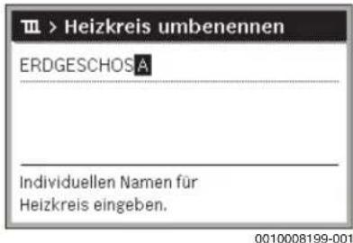 HEizkreis umbenennen ERDGESCHOSA Individuellen Namen für Heizkreis eingeben.