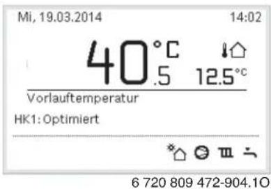 Mi, 19.03.2014 14:02 40°C .5 12.5°C Vorlauftemperatur HK1: Optimiert 6 720 809 472-904.10