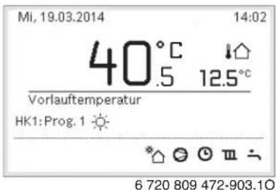 Mi, 19.03.2014 14:02 40°C .5 12.5°C Vorlauftemperatur HK1:Prog.1 6 720 809 472-903.10
