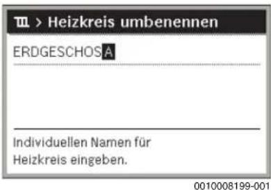 > Heizkreis umbenennen ERDGESCHOSA Individuellen Namen für Heizkreis eingeben.