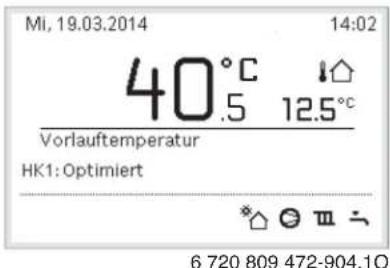 Mi, 19.03.2014 14:02 40°C .5 12.5°C Vorlauftemperatur HK1: Optimiert 6 720 809 472-904.10