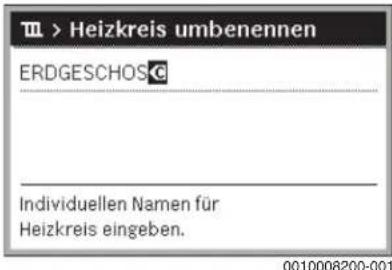 Heizkreis umbenennen ERDGESCHOS® Individuellen Namen für Heizkreis eingeben.