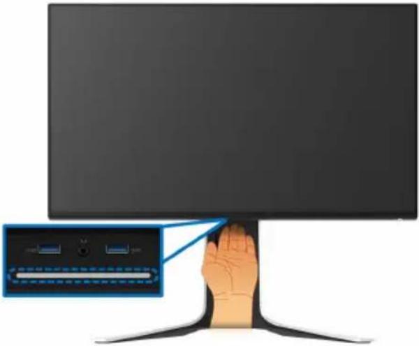 ALIENWARE AW2721D - Ansicht von hinten und von unten ohne Monitorständer - 1