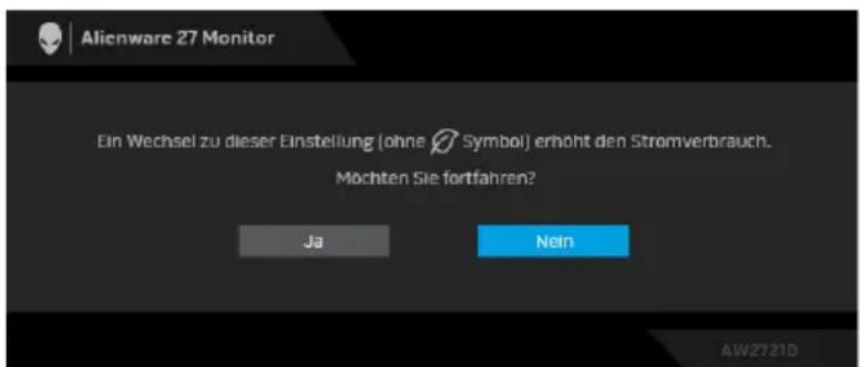ALIENWARE AW2721D - OSD-Warnmeldung - 3