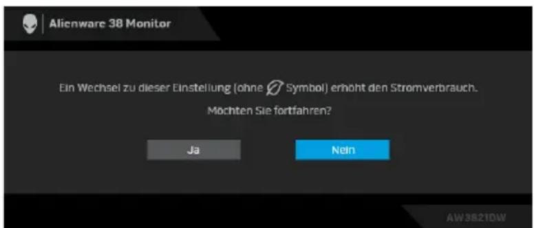 ALIENWARE AW3821DW - OSD-Warnmeldung - 3