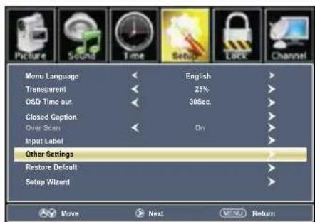 Avera Equinox 50EQX10 - - Input Label • Other Settings • Restore Default - 1