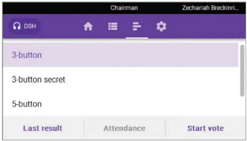 Chairman Zechariah Breckinri... DSH 3-button 3-button secret 5-button Last result Attendance Start vote