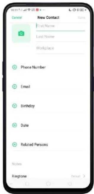 Realme C2 - Add a Contact - 2