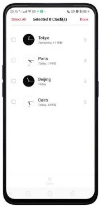 Realme C2 - Add and view clocks for locations around the world - 7
