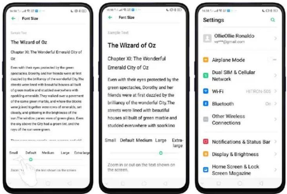 Realme C2 - Change the Font Size - 1