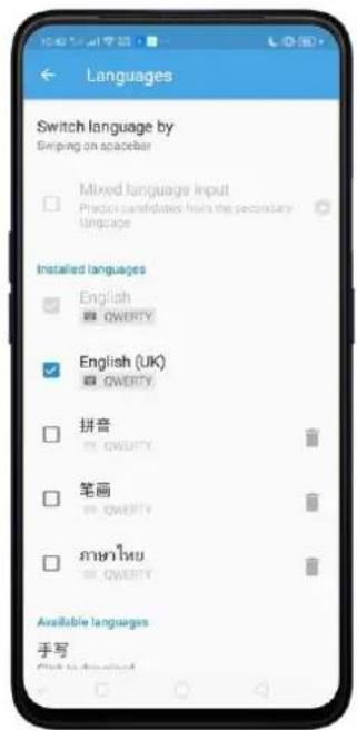 Realme C2 - Add or Change Keyboard Languages - 2