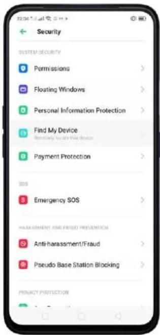 Realme C2 - Find my device - 1